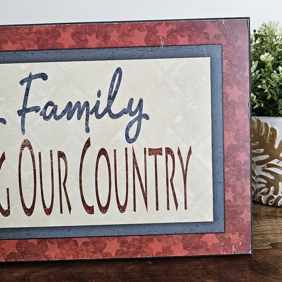 Military Family Proudly Serving Our Country Wooden Patriotic Sign Home Decor - Picture 5 of 11